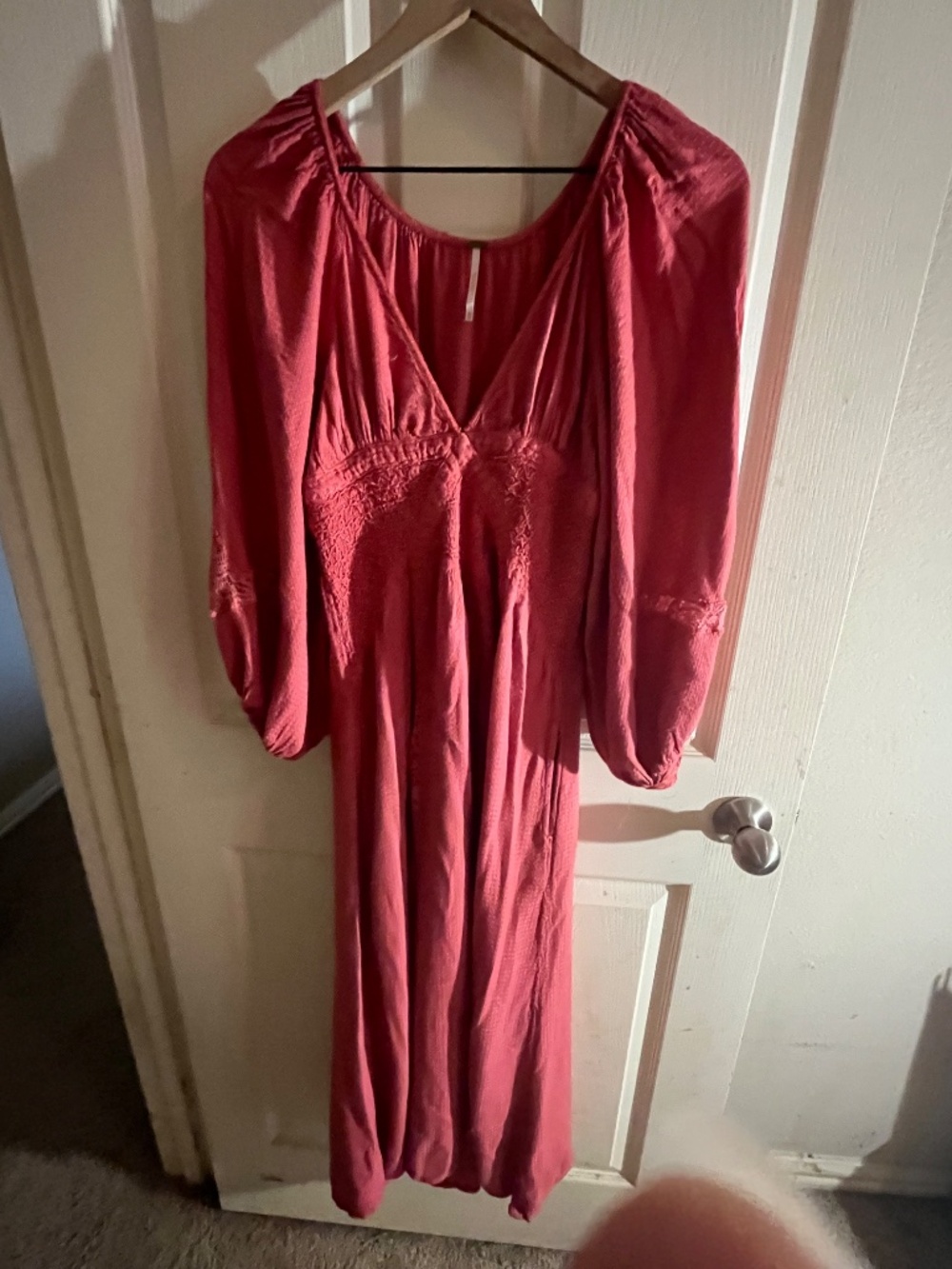 Southwest maxi dress in pale red or salmon pink xs free people